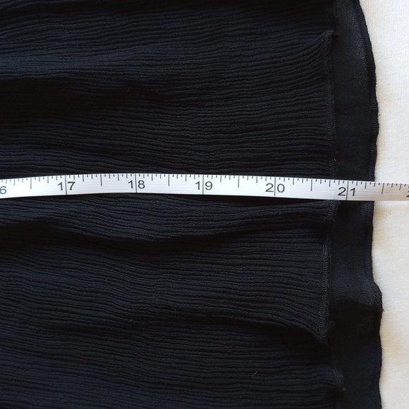 Alice + Olivia Crinkled Silk Chiffon Sleeveless Top Blouse L/XL Black Lined - Picture 6 of 6